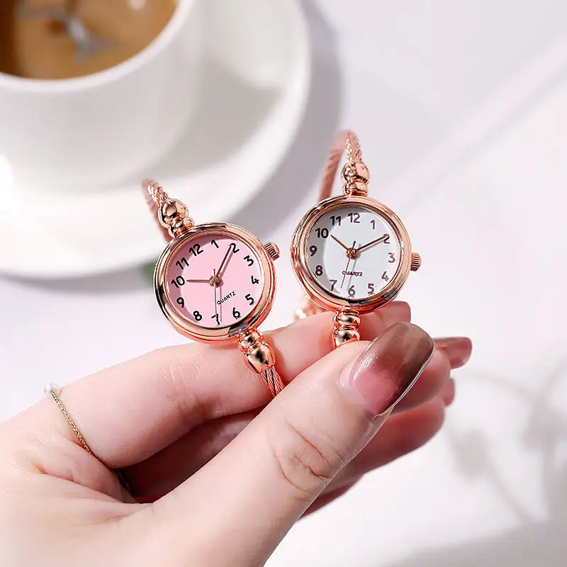 Couple Style Gold Sliver Bracelet Minimalist Wristwatch Fashion Steel Strap Women's Quartz Watch Brand Casual Women's Watcht Set