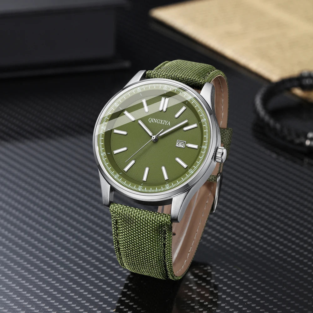 QINGXIYA Original Man Wristwatch Top Luxury Waterproof Luminous Date Quartz Watch For Men Sport Leather Men's Watches Reloj