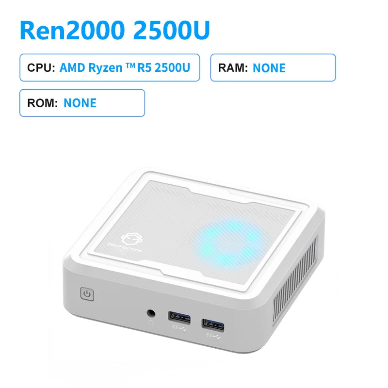 GenMachine new Ryzen 5 2500U Mini PC Windows 11 Pro DDR4 Dual Channel NVMe M.2 SSD WIFI5E BT4.2 Desktop Office Gaming Computer