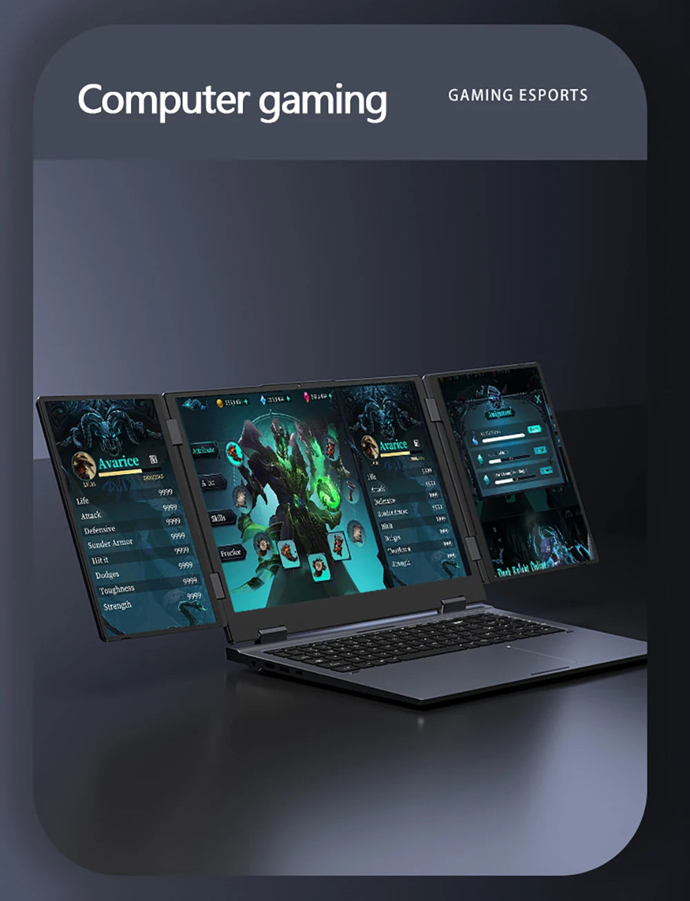 16+10.5+10.5inch Triple Screen Laptop I7-1260P 64GB 4TB DDR4 Win11 Face Recognition Fingerprint Unlock WIFI6 HDMI Computer