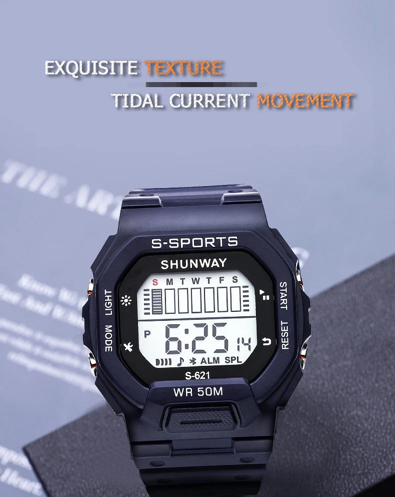 UTHAI Children Boys Girls Student Electronic Watch Macaron Colorful Men and Women Sports Alarm Clock Waterproof Square Watches