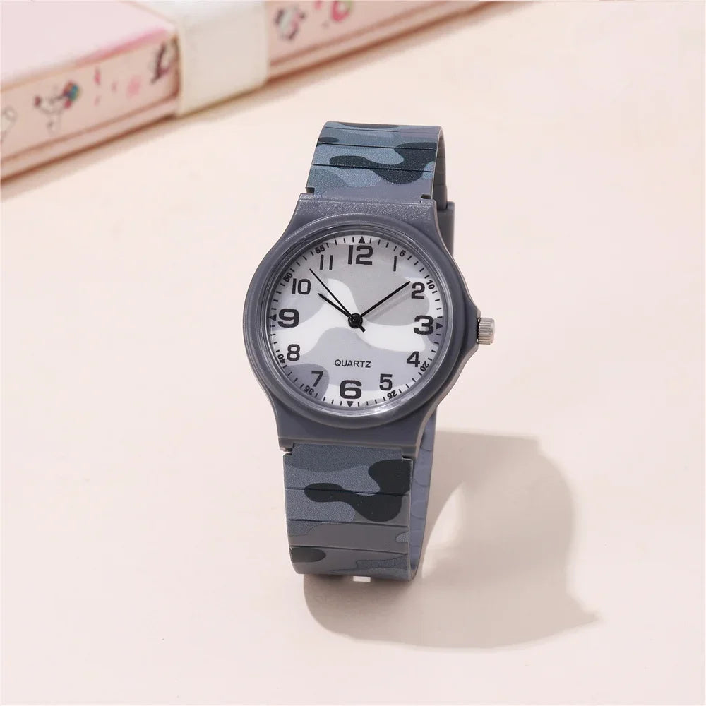Fashion Camouflage Band Quartz Mens Womens Wrist Watch Students Girls Boys Sports Watches Simple Fashion Quartz Watch Reloj