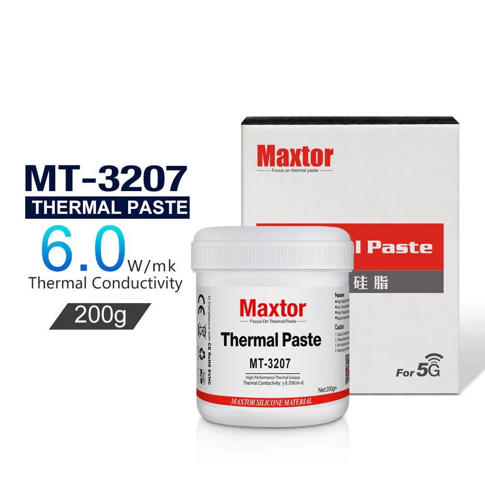 Maxtor Thermal Paste 200g CPU Paste Non-Conductive Thermal Conductive Grease Paste Heat Transfer Grease for CPU Graphics Cooling