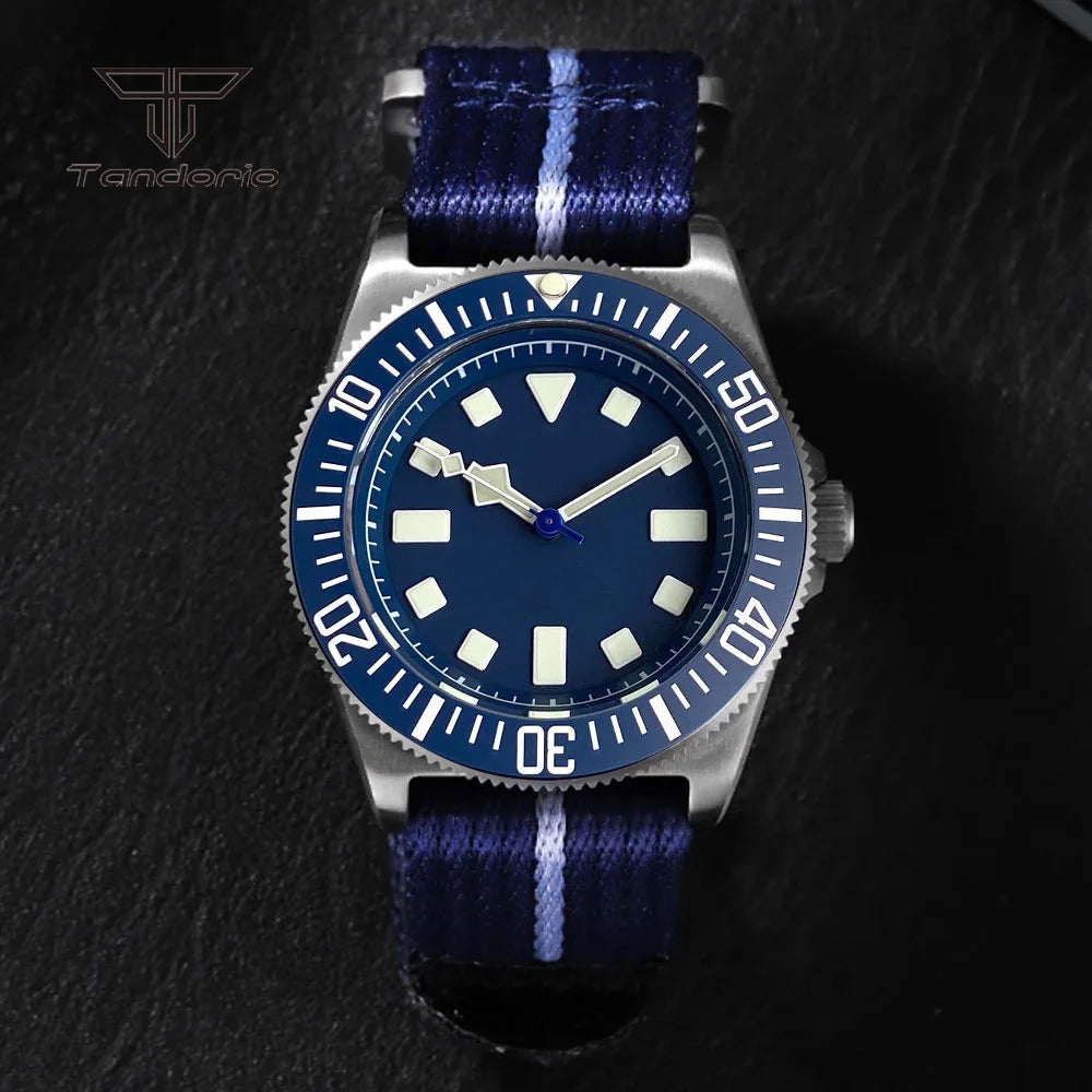 Tandorio Titanium 42mm Dive Mechanical Watch for Men Automatic NH35/PT5000 Movement Sapphire 20BAR Waterproof Wristwatch Lume