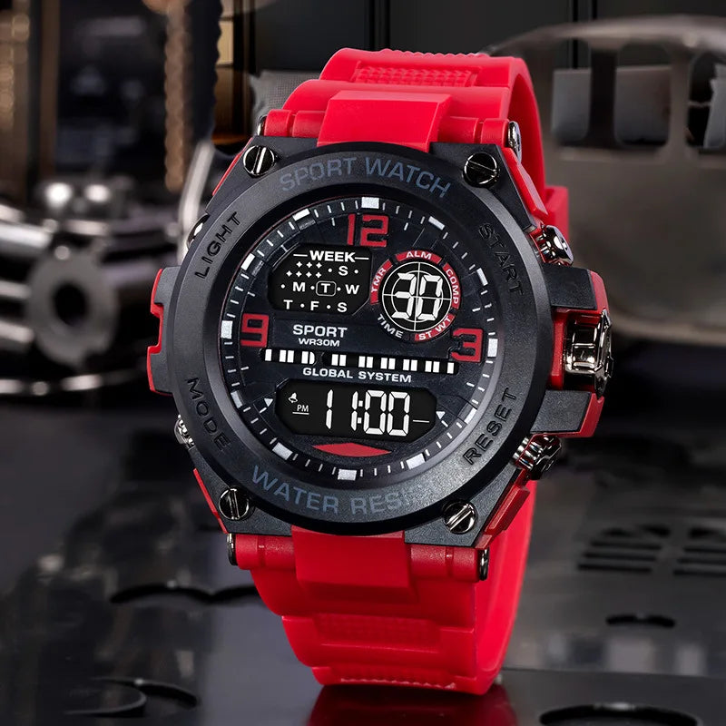 Multifunction Men's Sports Watch Waterproof Luminous Alarm Clock Outdoor Fitness Digital Watch Electronic Wristwatch for Man Kid