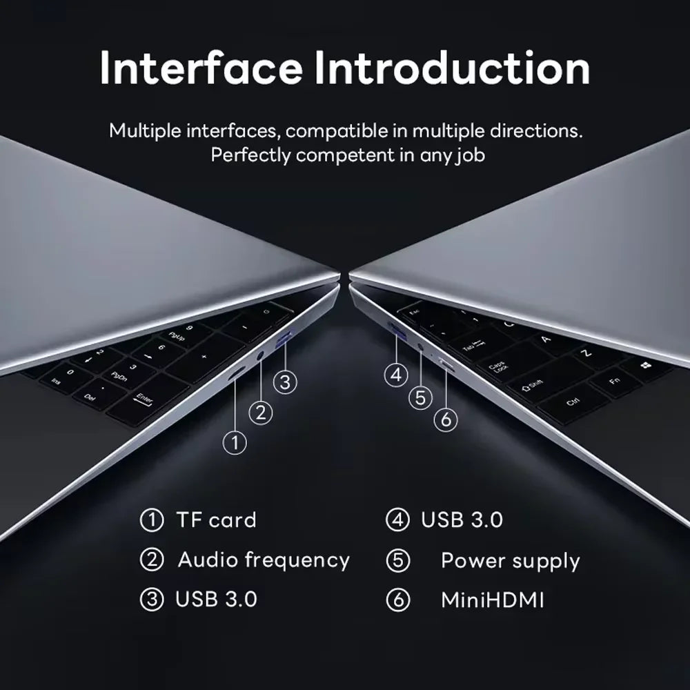 15.6" Intel Core i7 8500Y Windows 11 Pro Laptops Fingerprint unlock 16GB RAM 1TB SSD Office Gamer Study notebook Computer PC