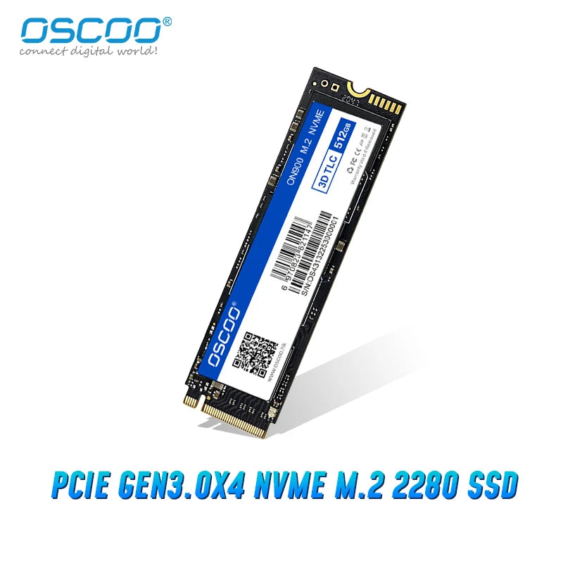 OSCOO SSD M.2 2280 NMVe PCIe Gen3.0x4 Internal SSD Solid State Drive 3D TLC NAND Flash 128GB 256GB 512GB 1TB PCIe Hard Disk SSD