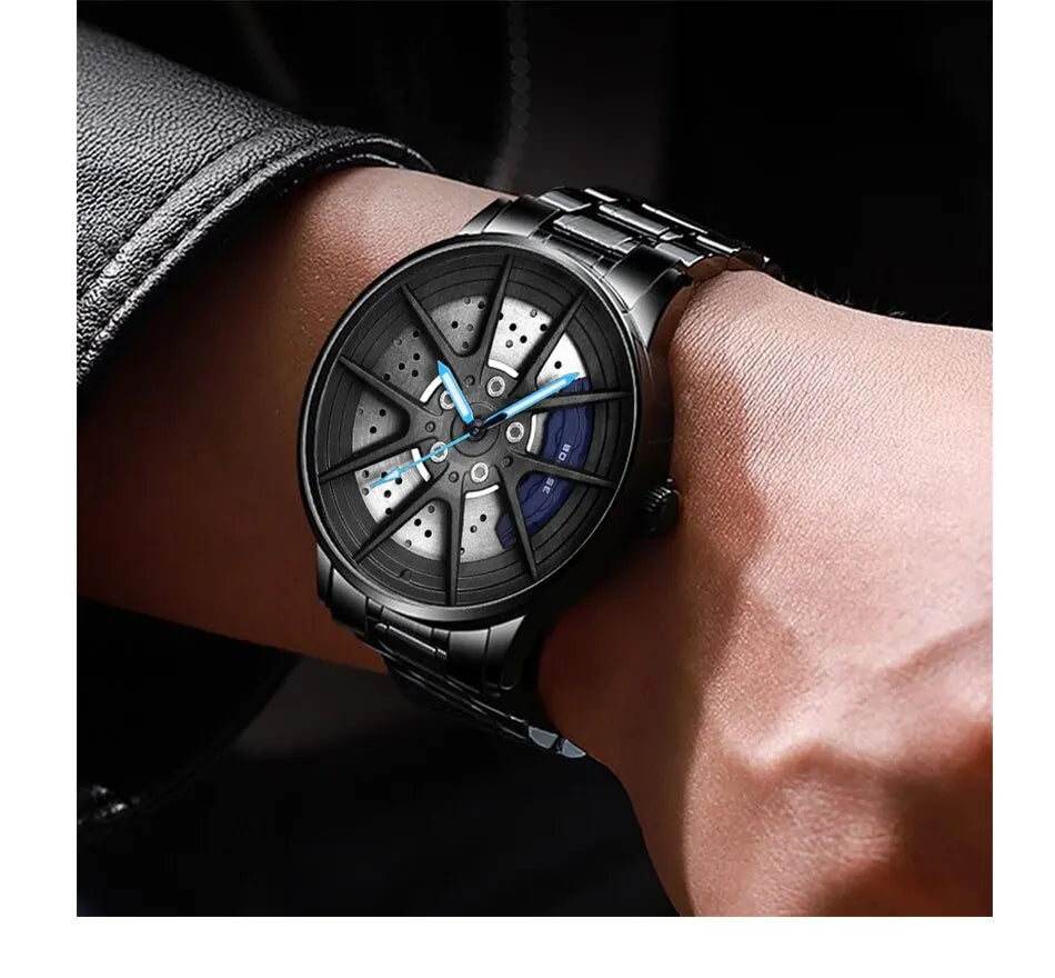 Fashion Mens Watches Luxury Quartz Men Wrist Watch Waterproof Luminous Stainless Steel Watch Bracelet Clock