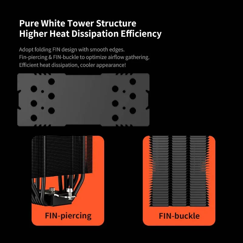 UPSIREN Walrus Whisper 120 Digital Display Computer case air cooling radiator,6 heat pipes,Support LGA1851/1700/115X/AM5/AM4