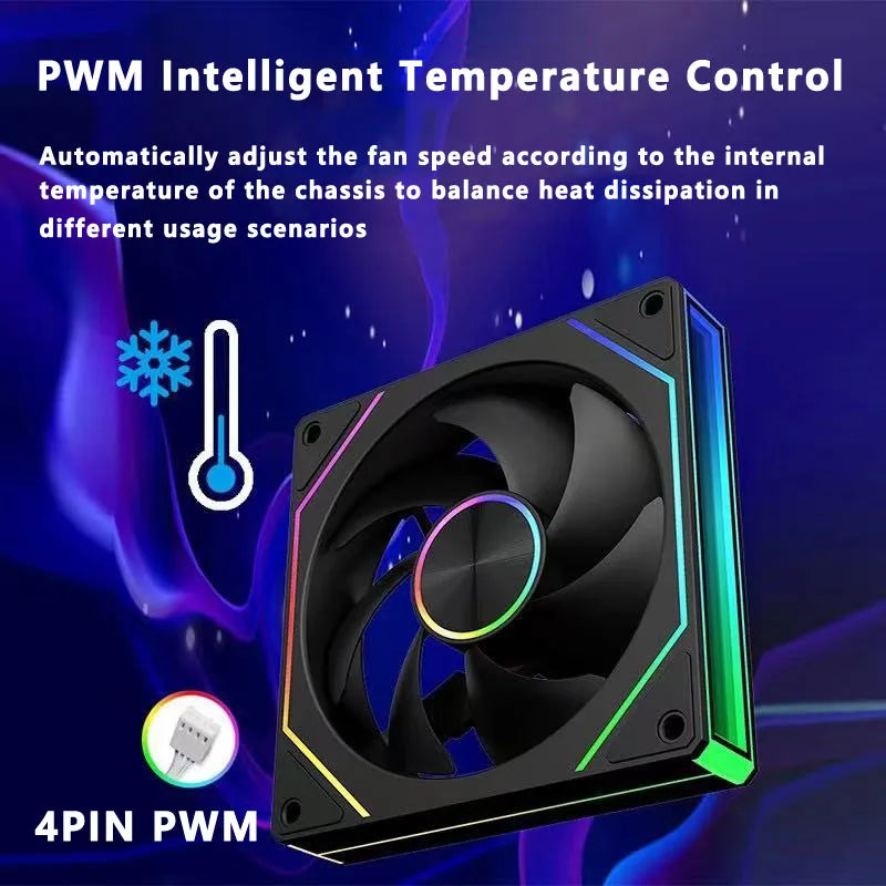 ICE Whale Prism 4RS Plus ARGB PC Case Fan 14cm Infinity Mirror Design Motherboard Light Sync 4PIN PWM CPU Cooler Fan ventilador