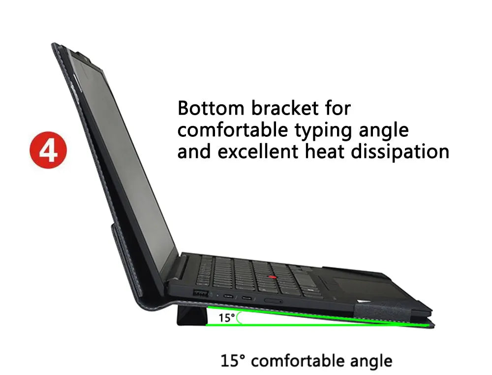 Laptop Case Cover For Lenovo Yoga Slim 7 14AKP10 /14ILL10 / 7i (14'', Gen 10) PU Leather Protective Bag with Foldable Cooling