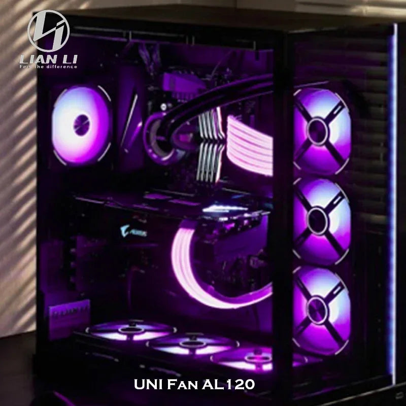 Lian Li UNI Fan AL120 ARGB Cableless Fan Support L-Connect 3 PWM Silent Low Noise High RPM MB SYNC Control Triple Pack