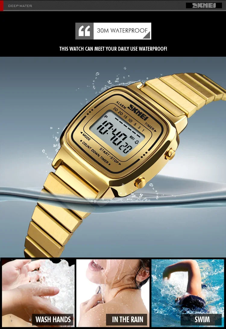 SKMEI 1901 Luxury Small Dial Digital Women Watch Ladies Calendar Waterproof Lady Sports Wristwatches Girl Clock 1252 Reloj Mujer