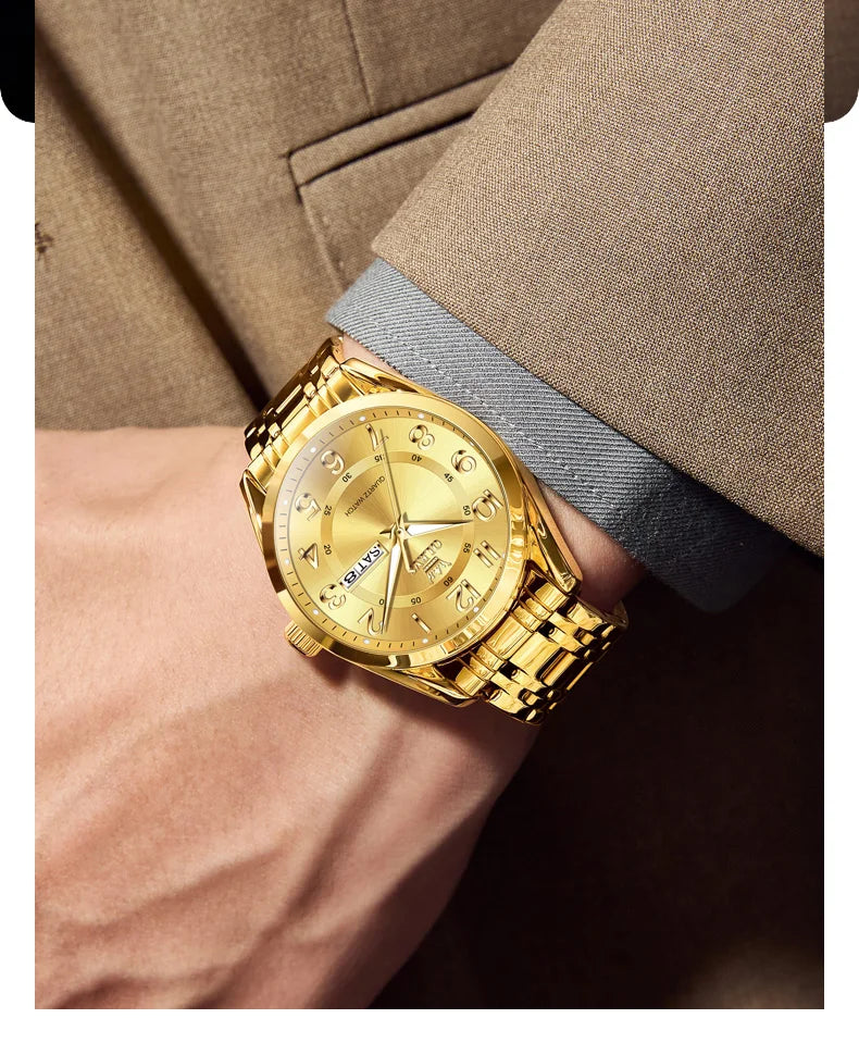 OLEVS 3666 Couple Watch Luxury Original Fashion Brand Waterproof Luminous Quartz Watch Man And Woman Watches Calendar Design