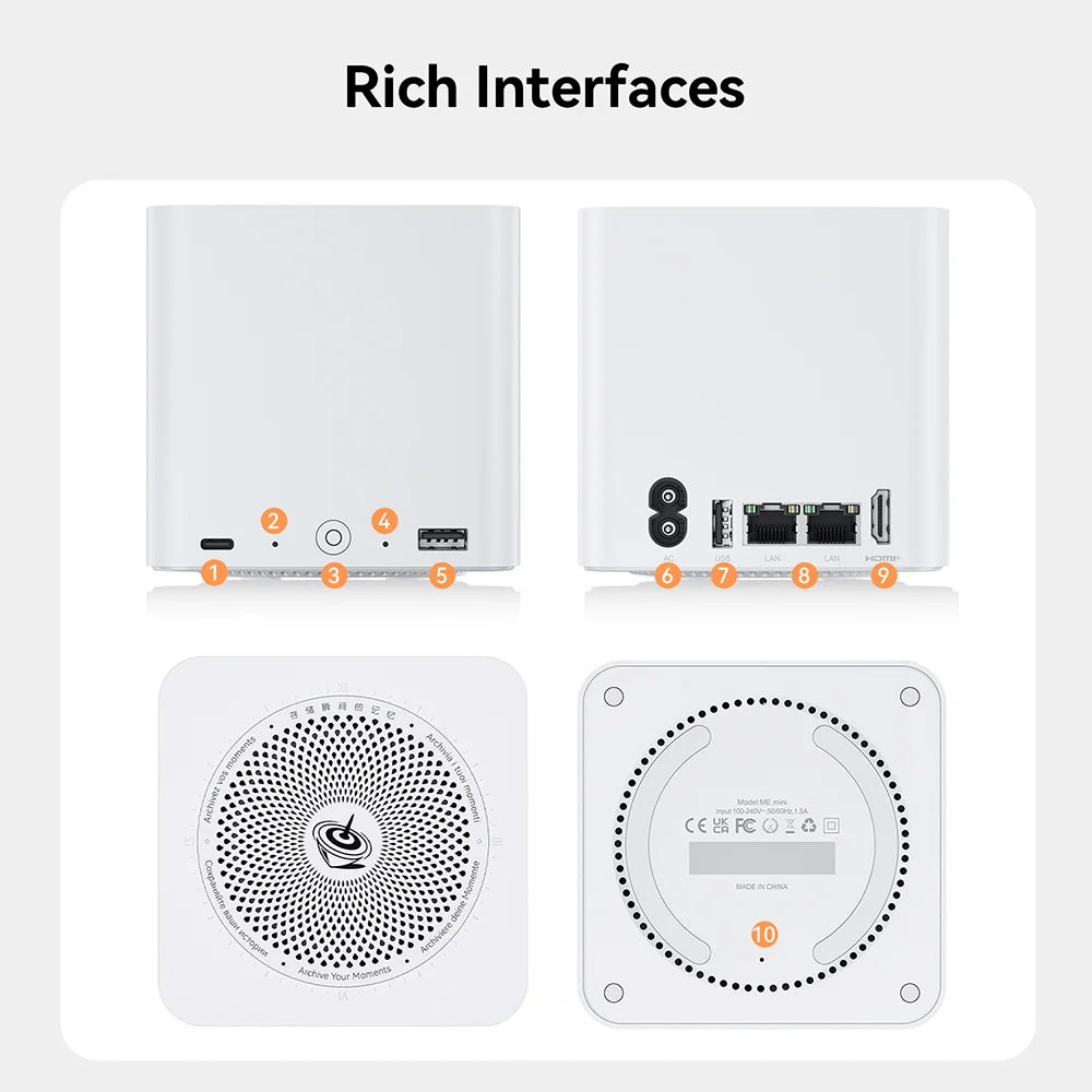 Home Network Storage MINI Host Beelink ME Mini NAS Intel Twin Lake N150 LPDDR5 4800MHz 12GB RAM 2T SSD WiFi6 4K Dual 2.5 Lan