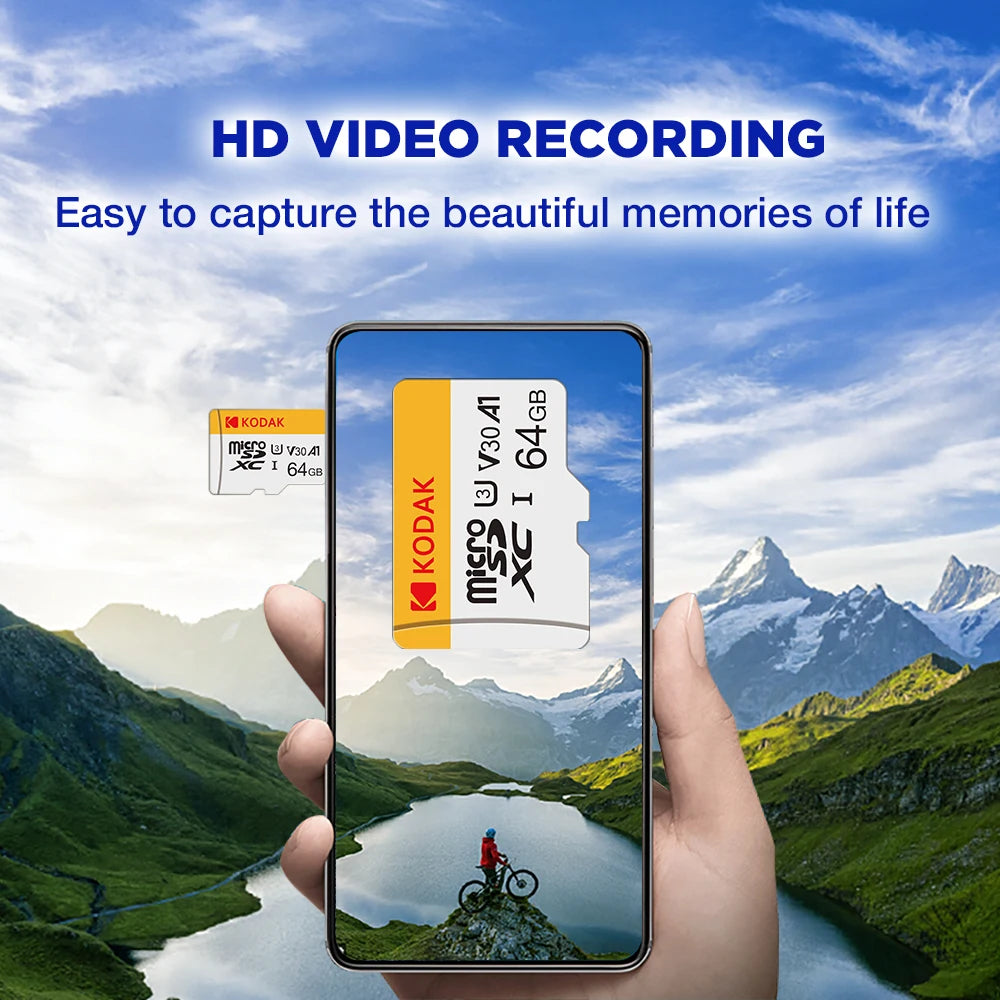Original Kodak Micro SD Card 128GB Class10 Memory Cards 64GB Flash Card 256GB 32GB V30 U3 cartao de memoria For Driving Recorder