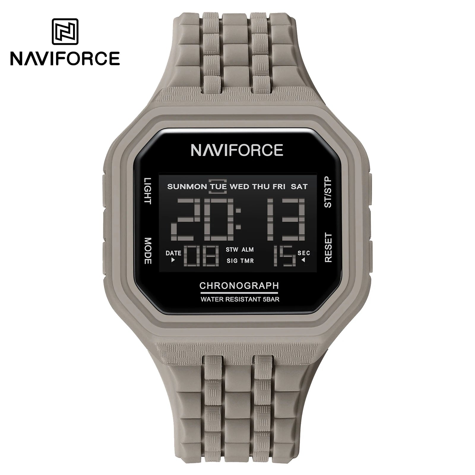 NAVIFORCE Top Luxury Brand Digital Men Wristwatch Waterproof Military Style Sport Man Watch Square Dial Fashion Reloj Hombre