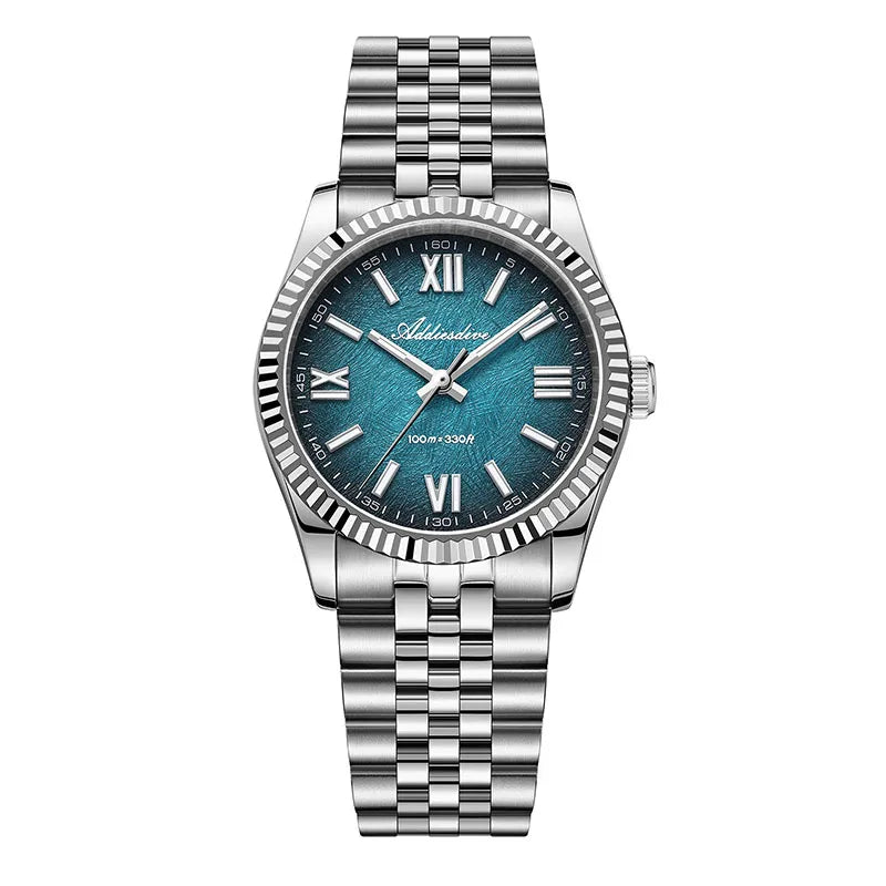 ADDIESDIVE 36mm Watch For Men BGW9 Luminous Jubilee Strap 100m Waterproof Sapphire Glass VH31 Movement Quartz Watch Reloj Hombre