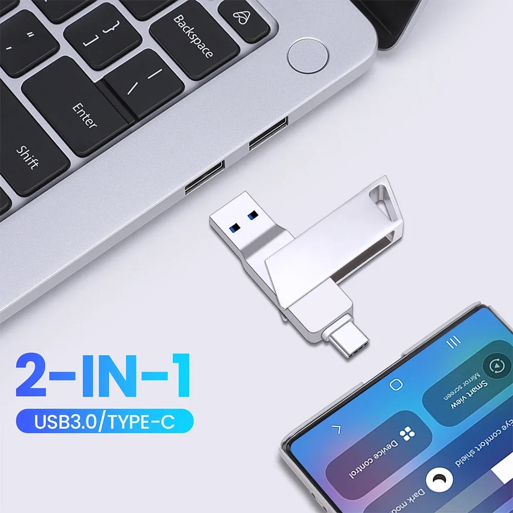 USB 3.0 TYPE-C High Speed USB Flash Drive 256GB USB-C for Android Phone Pen Drive 128GB Rotatable Pendrive Creative Gift 64GB