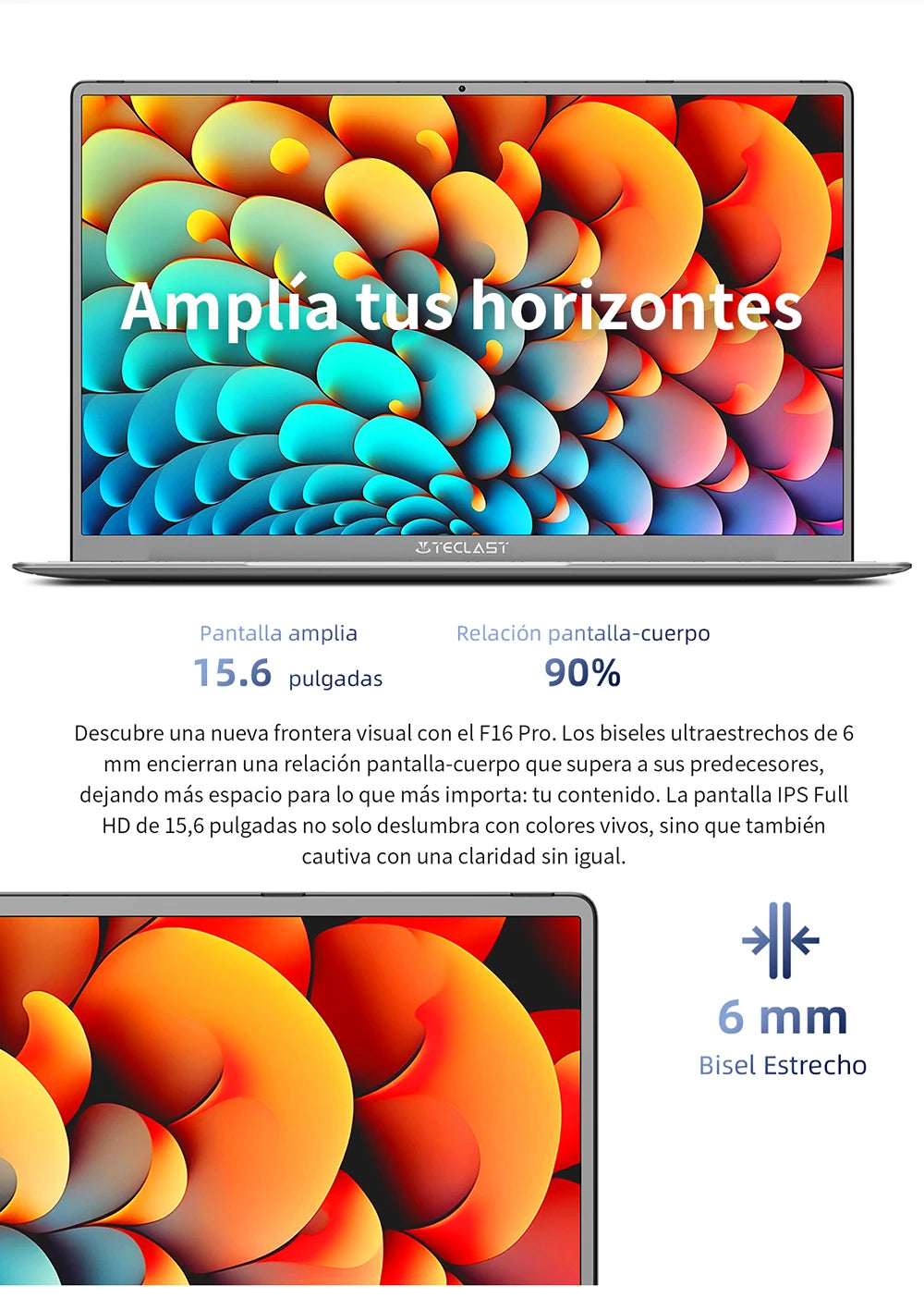 TECLAST F16 Pro 15.6 inch Laptop 16GB RAM 512GB SSD Computers for Intel N95 CPU 1920x1080 IPS Backlit Keyboard Mini-HDMI WiFi 6 USB3.2 F16Pro Notebook