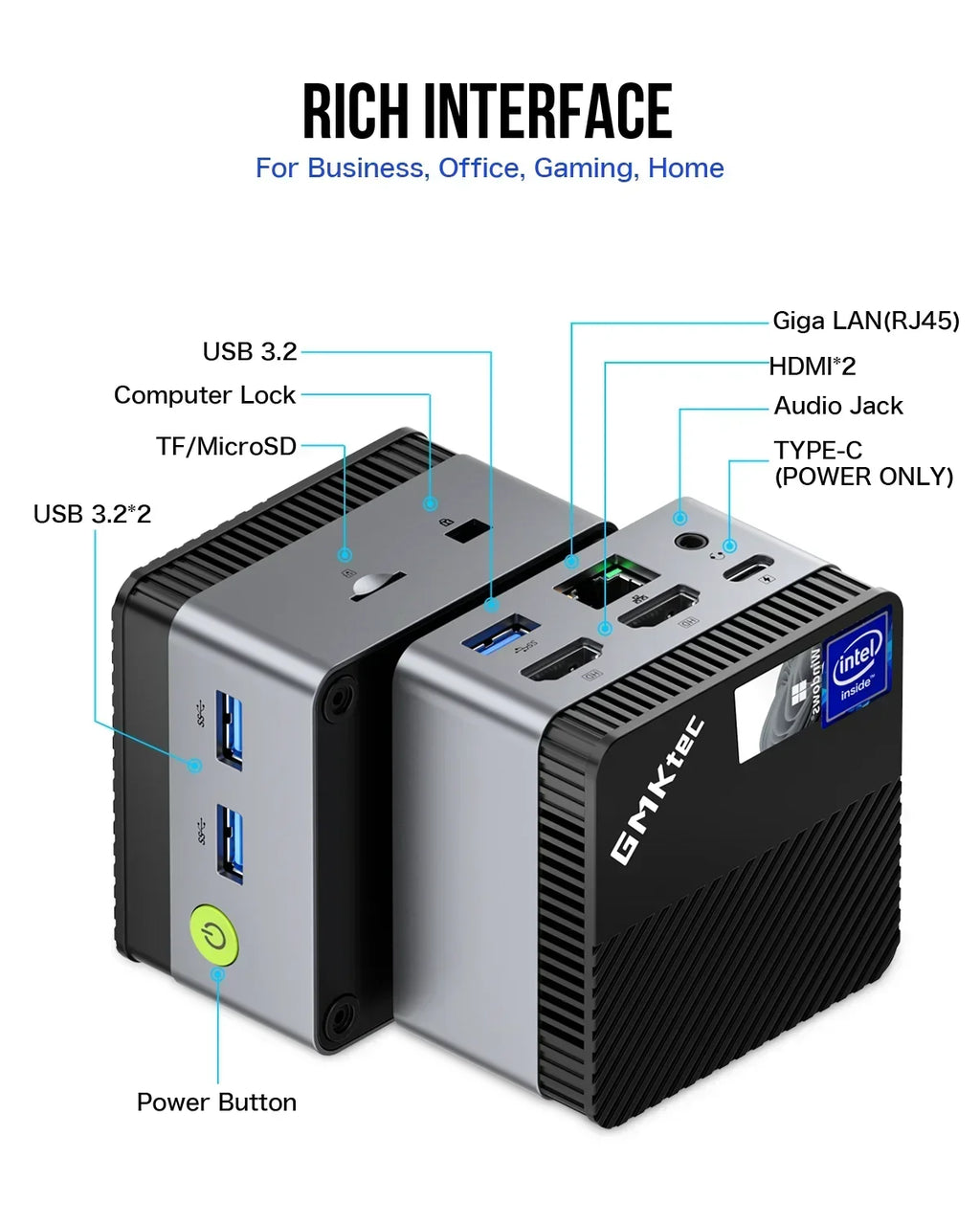 GMKtec G5 mini pc Intel 12th N97 Windows 11 Pro Desktop DDR5 4800MT/s M.2 2242 SATA WiFi5 BT4.2 Protable diy gaming computer