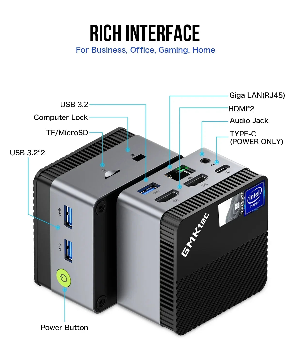 GMKtec G5 mini pc Intel 12th N97 Windows 11 Pro Desktop DDR5 4800MT/s M.2 2242 SATA WiFi5 BT4.2 Protable diy gaming computer