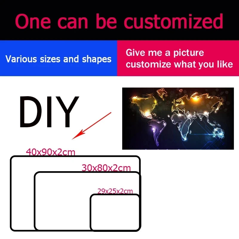Cute Large Gaming Keyboard Mouse Pad XL Green Botany Computer Gamer Tablet pad Mousepad with Edge Locking Rubber Play Mice Mats
