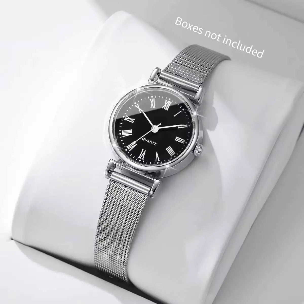 1/2PCS Fashion Women Watches Casual Roma Dial Mesh Band Quartz Wristwatch Reloj Mujer（Without Box）