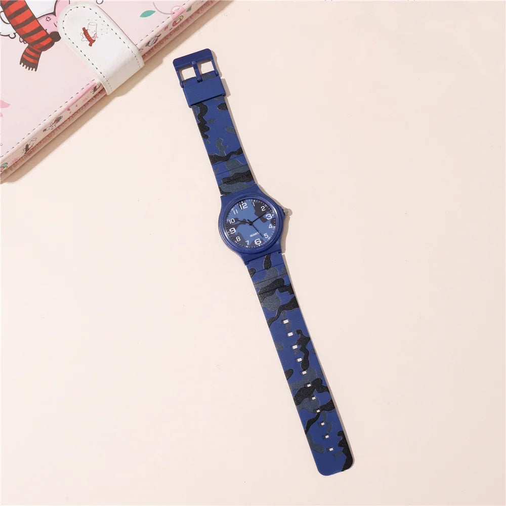 Fashion Camouflage Band Quartz Mens Womens Wrist Watch Students Girls Boys Sports Watches Simple Fashion Quartz Watch Reloj