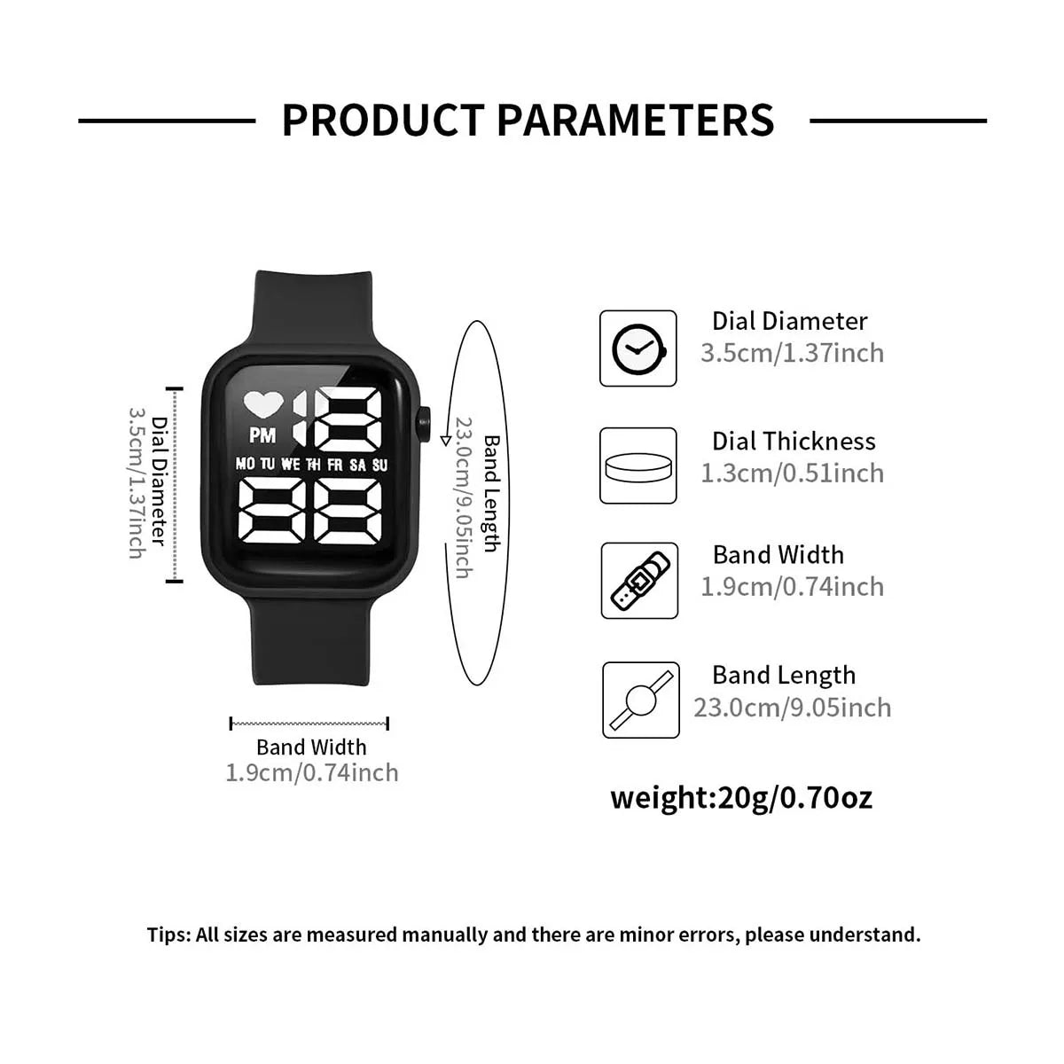 Children's Electronic Watch With heart-shaped Date Display Minimalist Sports Electronic Watch Student Daily Life Digital Watch