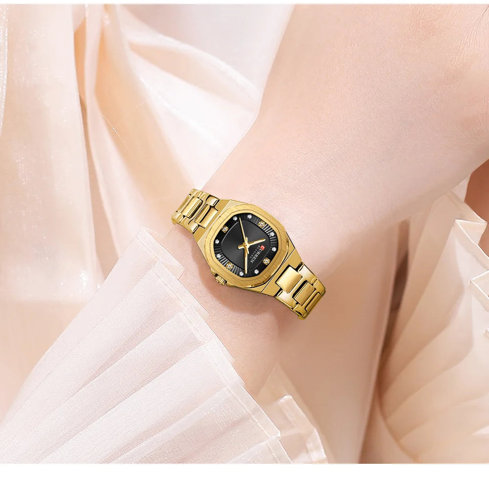 Curren Women Watch Luxury Fashion Quartz Crystal Waterproof Ladies Elegant Wristwatch Gifts For Girls