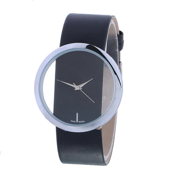 Fashion Women Watches Famous Hollow Ladies Wrist Watch Women Transparent Leather Strap Quartz Watch Relogio Feminino Clock
