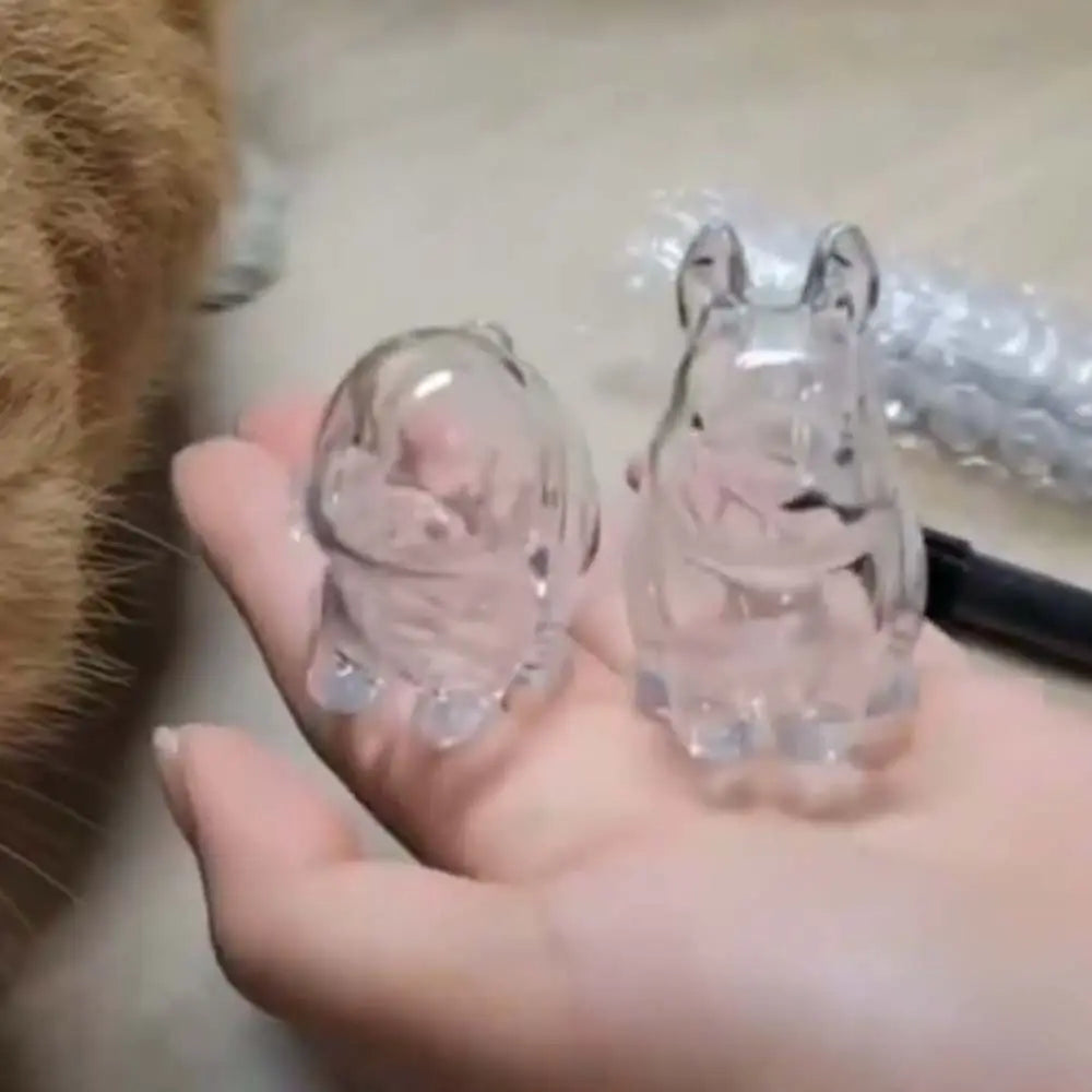 Transparent Acrylic Keychain Cat Hair Storage Capsule Handmade Animal Shaped Rabbit Hair Storage Box Cute Stylish