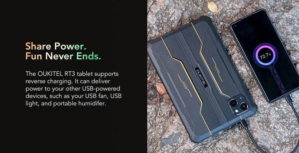 Oukitel RT3 Rugged Tablet 8 Inch HD+ 5150 mAh 4GB+64GB Android 12 Mtk Helio P22 16MP Camera Pad