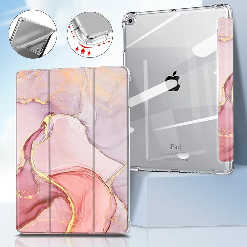 For iPad 11 2021/2020/9.7 5/6th case 10.2 9th 7th/8th Marble Leather Smart Cover for iPad2 Air 1/2 Mini 1/2/3/4/5/6 pro10.5 case