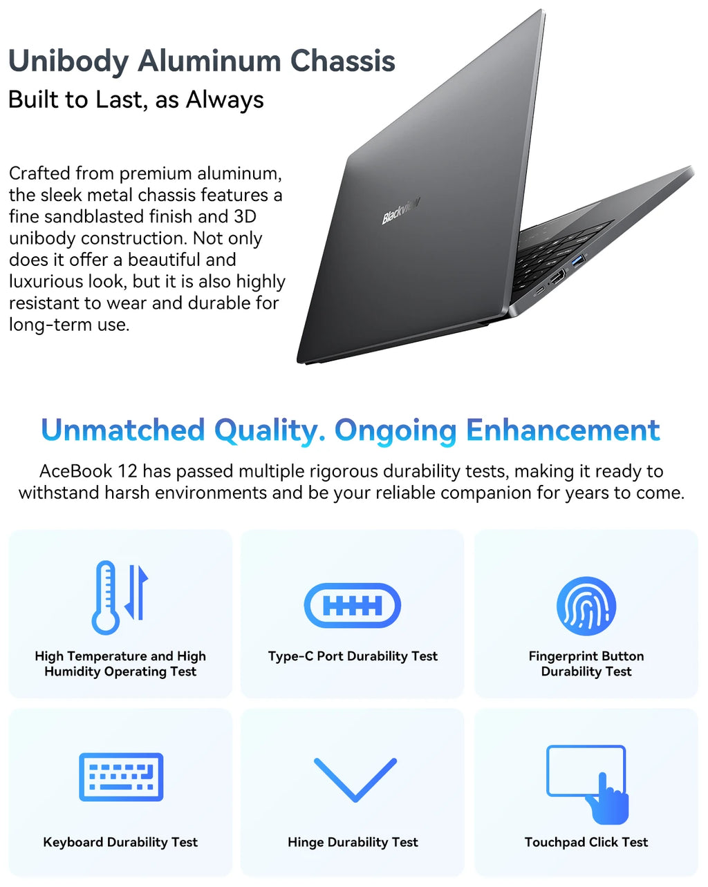 Blackview AceBook 12 Win 11 Laptop 16'' FHD IPS , Intel I5-1030NG7 Notebook, 16GB RAM 512GB SSD, 2-in-1 Fingerprint Power Button
