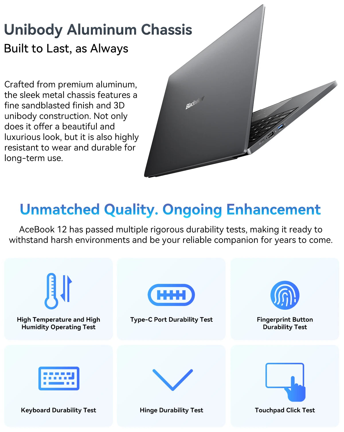 Blackview AceBook 12 Win 11 Laptop 16'' FHD IPS , Intel I5-1030NG7 Notebook, 16GB RAM 512GB SSD, 2-in-1 Fingerprint Power Button