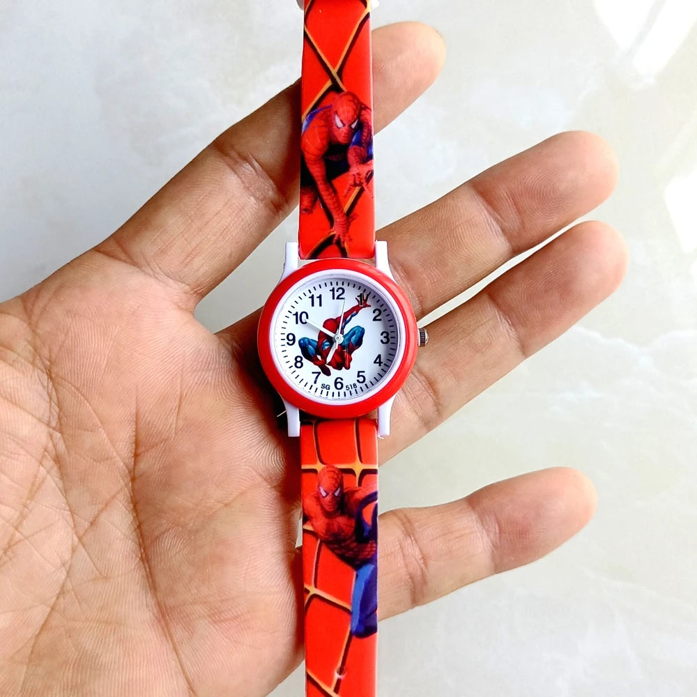 MINISO Cartoon Superhero Princess Unicorn Butterfly  Silicone Kids Children Boys Girls Quartz Birthday Party Gift Watches