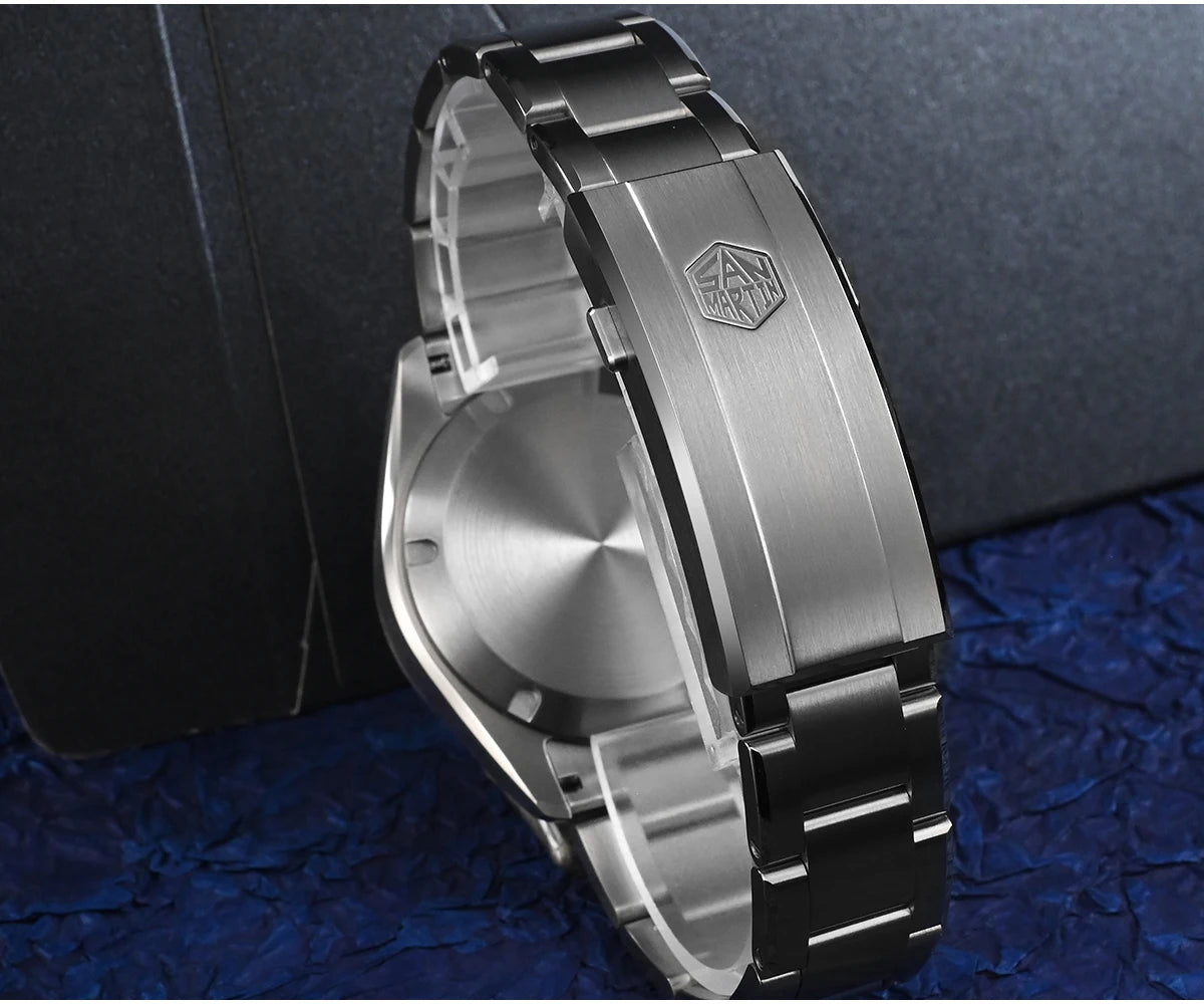 San Martin Men Automatic Watch 39mm Mechanical Wristwatch 10ATM Waterproof BGW-X1 Luminous Sapphire NH35 Oil Pressed Dial
