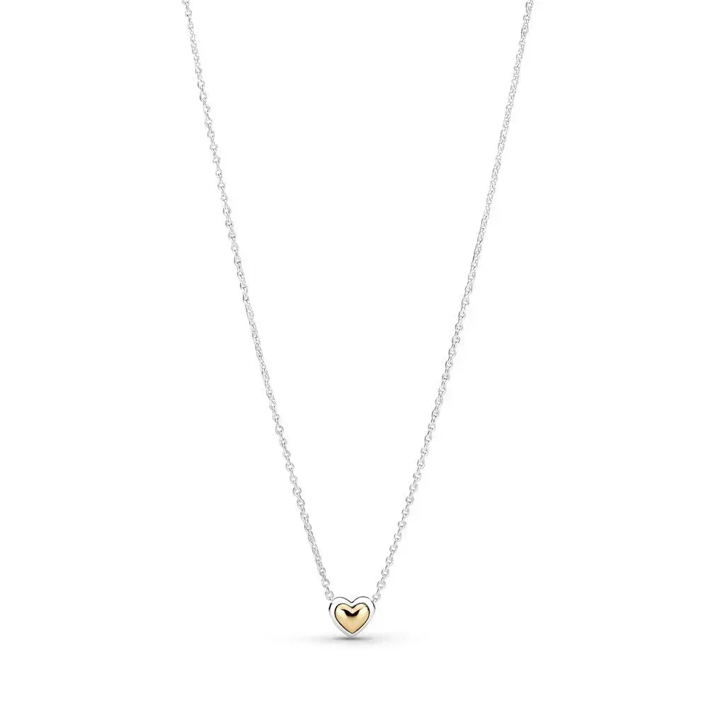 2021 New 100% 925 Sterling Silver pretty Sparkling Double Halo Collier Necklace Heart Family Tree Collier Fit Party Gift