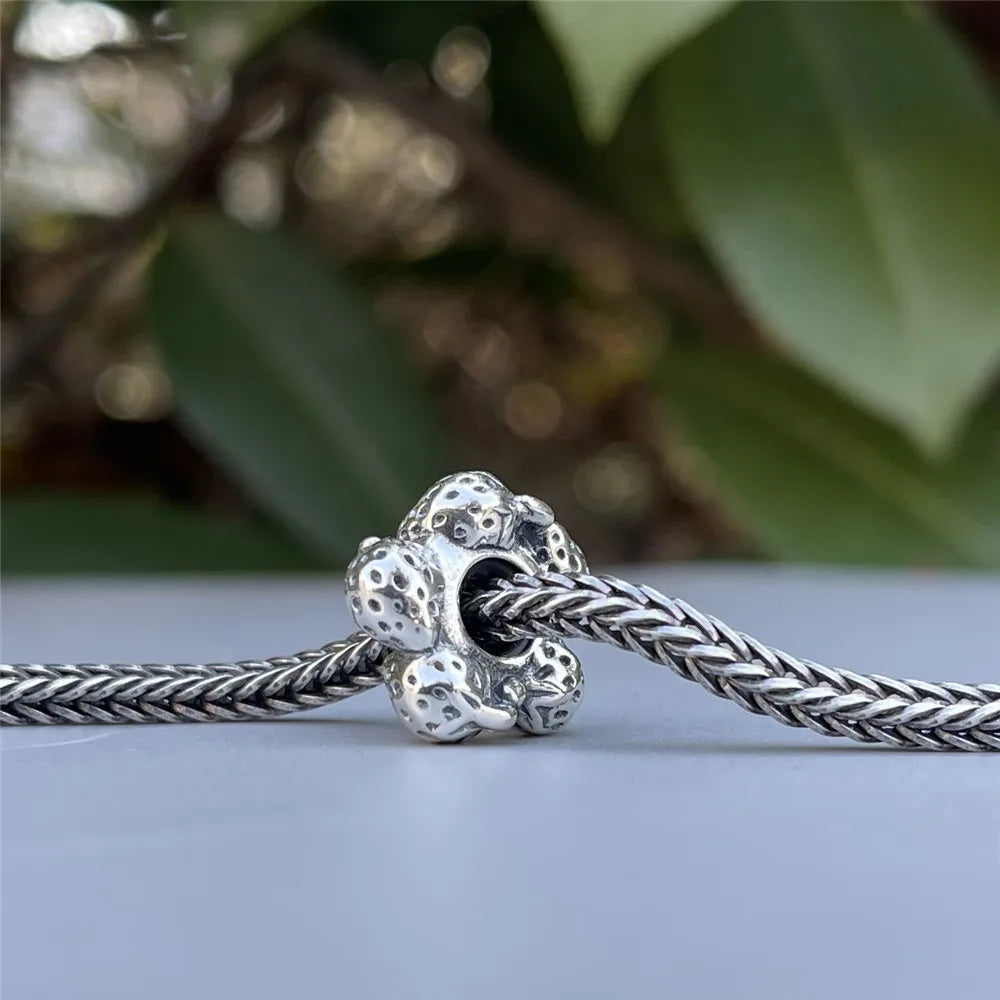 Mistletoe 925 Sterling Silver Cute Sweet Strawberries Stopper Spacer Charm Bead Fit European 3.0mm Bracelet Jewelry