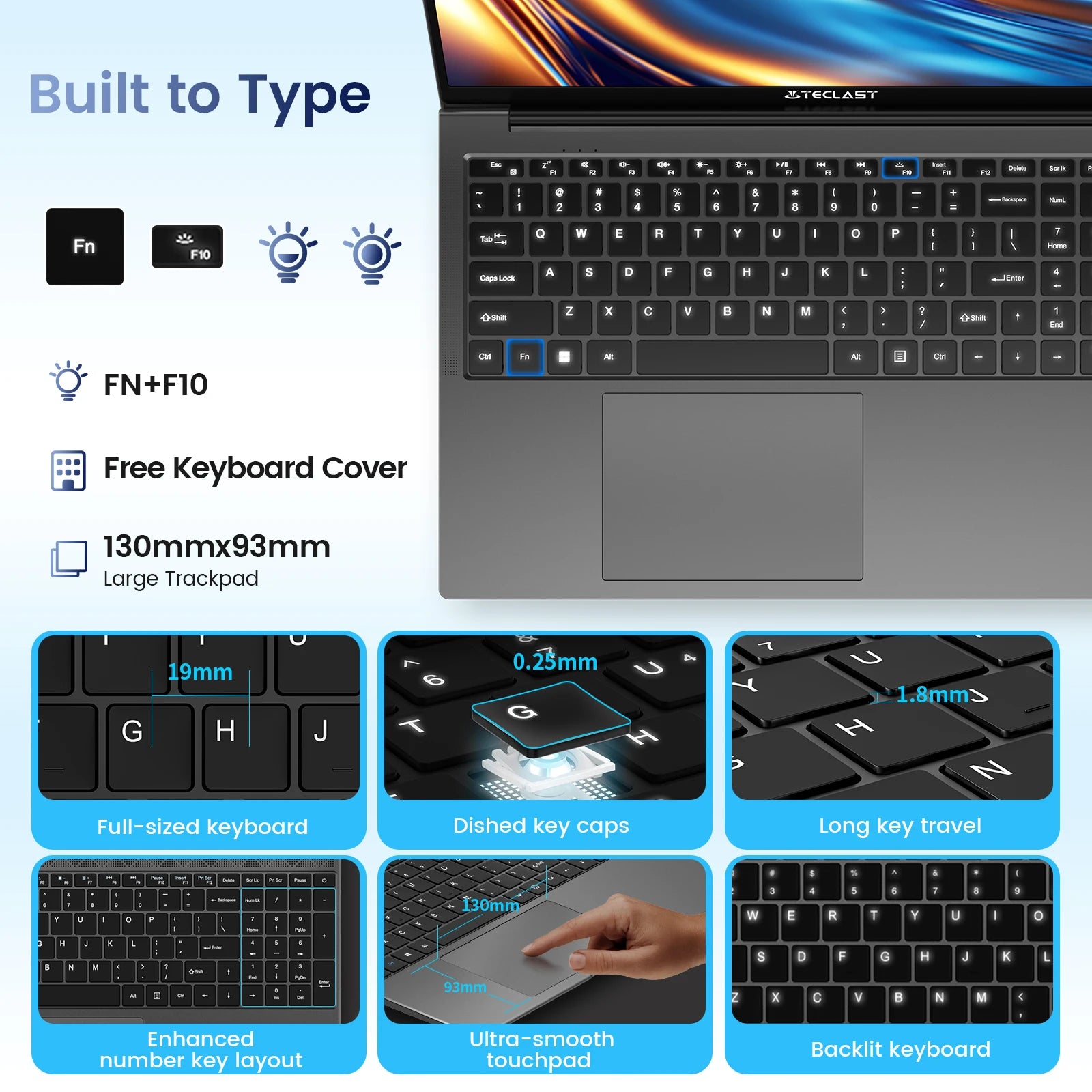TeclastF17PlusLaptop 17.316GBRAM512GB SSDIntel N95 Windows11ProNotebook180°FlipLaptopsComputerBacklitKeyboardminiHDMIUSB3.2x3