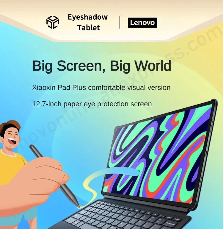 Global Rom Lenovo Xiaoxin Pad Plus 12.7 8G128G Student Friendly for E learning  Work 2 in 1 Design Matte Anti glare Display 12.7
