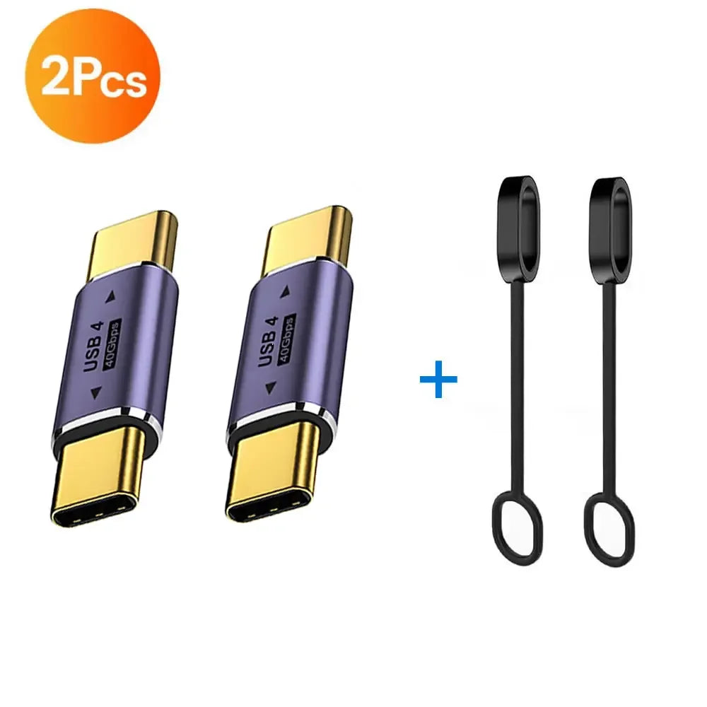 USB C Male to Male Adapter with PD 100W 40Gbps 8K 60hz Video Compatible for Thunderbolt 4/3, MacBook Pro/Air,iPad, USB-C HUB
