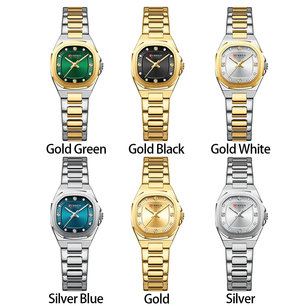 Curren Women Watch Luxury Fashion Quartz Crystal Waterproof Ladies Elegant Wristwatch Gifts For Girls