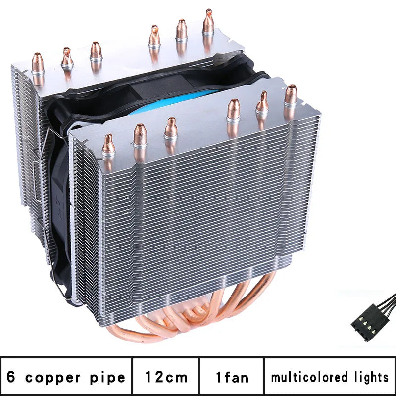CPU Cooler high Performance 120MM Dual Tower 6 heat pipes ARGB+PWM fan For 115X 1200 1700 1356 1366 X99 2011 AM4CPU cooling  fan