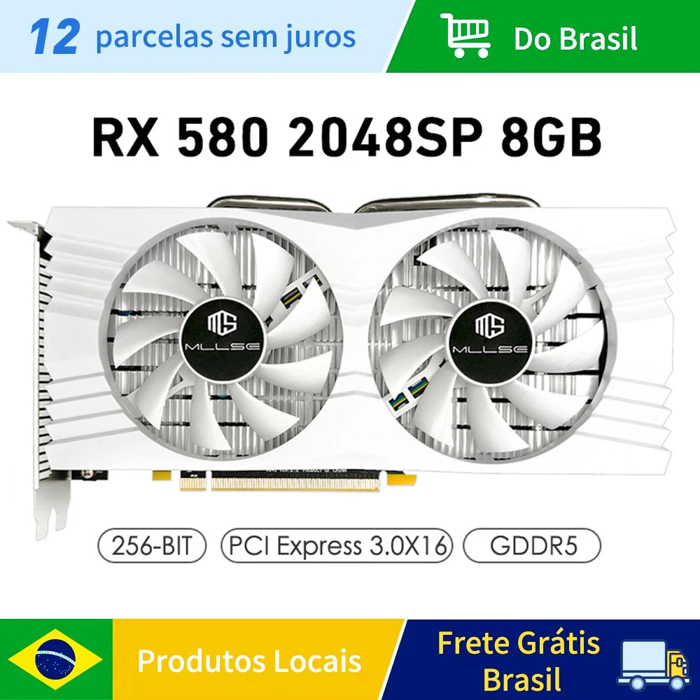 Cheapest MLLSE Graphics Card AMD RX580 8GB GDDR5 256-bit PCI Express 3.0 ×16 HDMI Gaming GPU VGA Plate Desktops Placa De Video