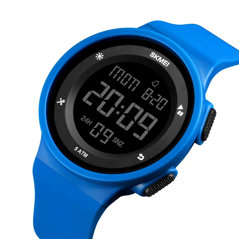 Skmei Women Dual Time Fashion Silicone Strap 50M Waterproof Led Chronograph Digital Sports Watches