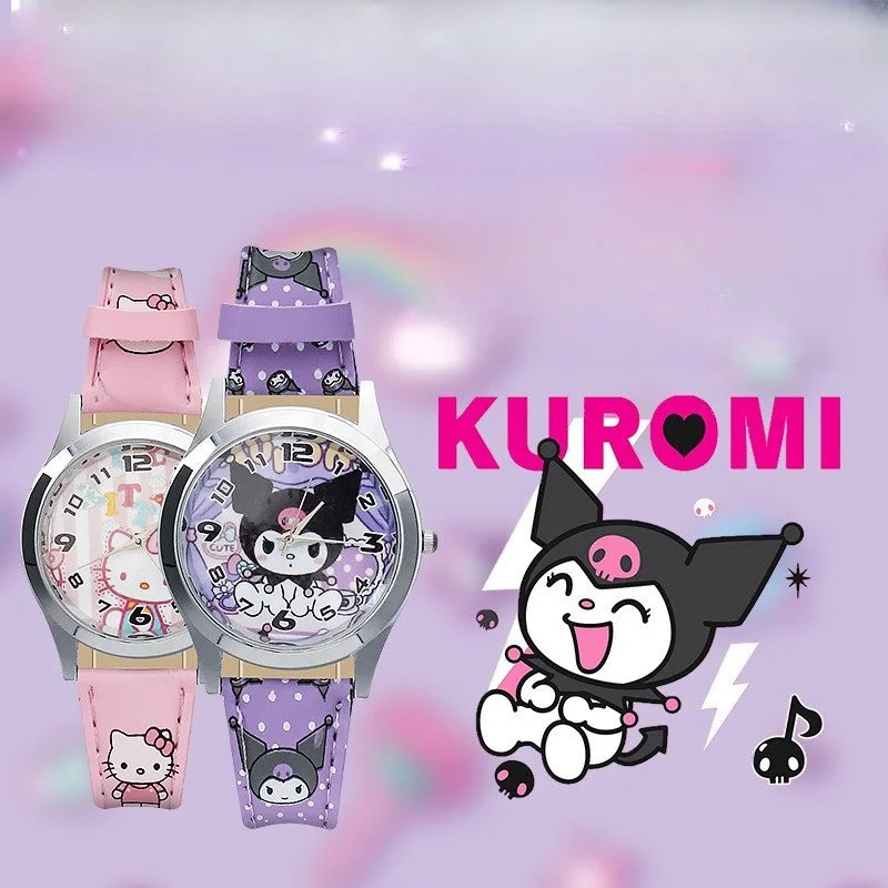 No Box Pointer Quartz Watch  Cartoon Hello Kitty  Children  Gift Watch Girls Kawaii  My Melody  Cute Watch Birthday Gift