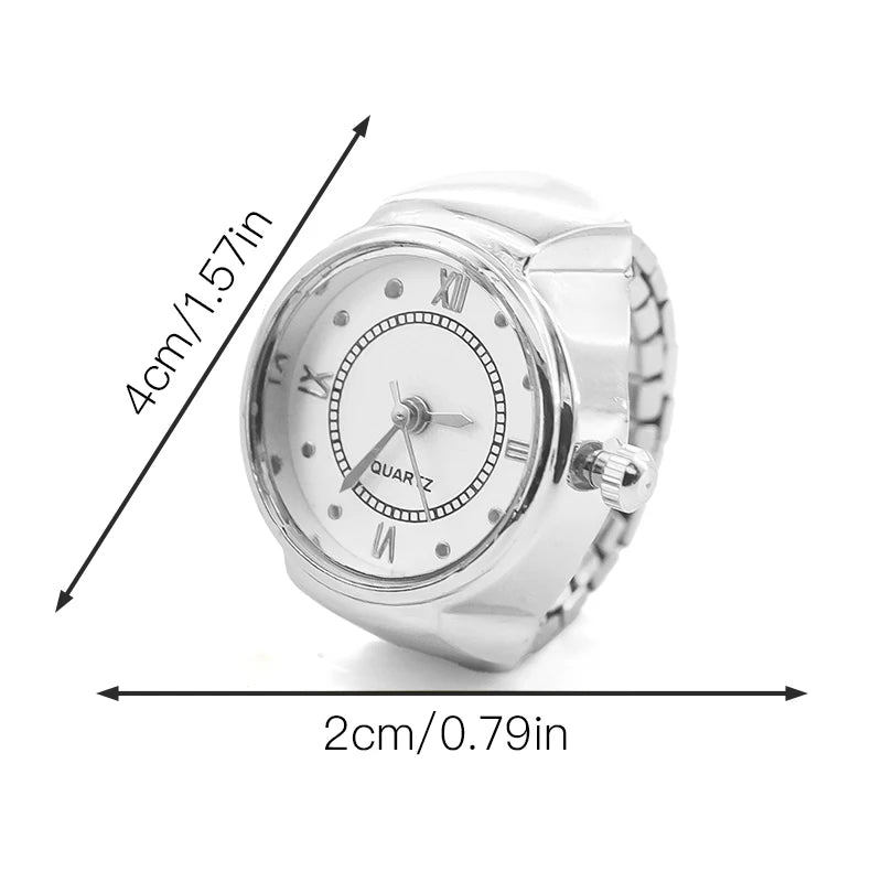 New Hot Sales Creative Roman Literal Ring Watches With Alloy Cases, Finger Round Dials For Couples And Men